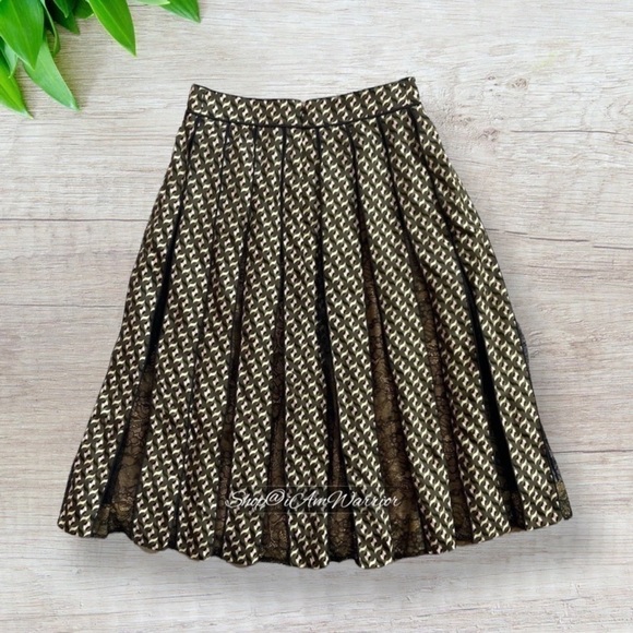 J.Crew Collection geo lace silk pleated midi skirt *Shop@iAmWarrior - Picture 7 of 13